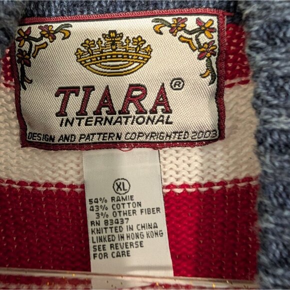 Vintage Tiara Stars & Stripes Sweater Womens Size XL Patriotic USA Long Sleeve - Picture 6 of 11